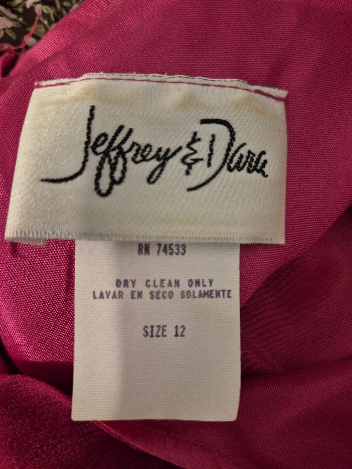 Vintage 90s Jeffery & Dara Dark Pink Shift Lined Dress Women’s Sz 12 Classic…
