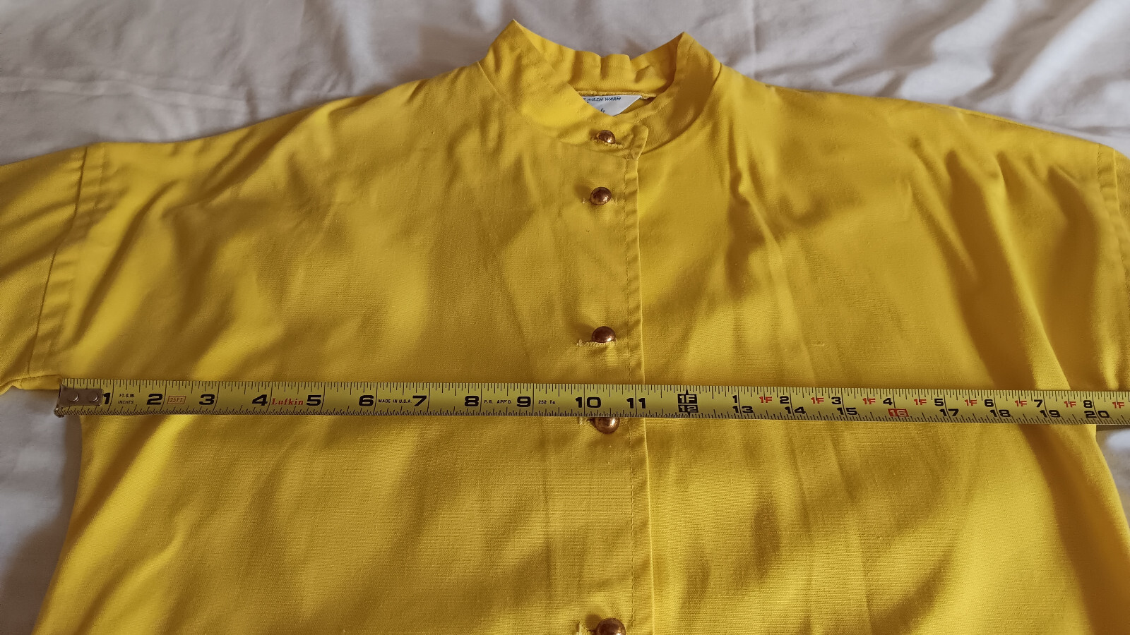 VINTAGE C. 1969 SEARS BRIGHT SUN YELLOW WOMENS SZ SML TUNIC SHIRT PULLOVER GOOD