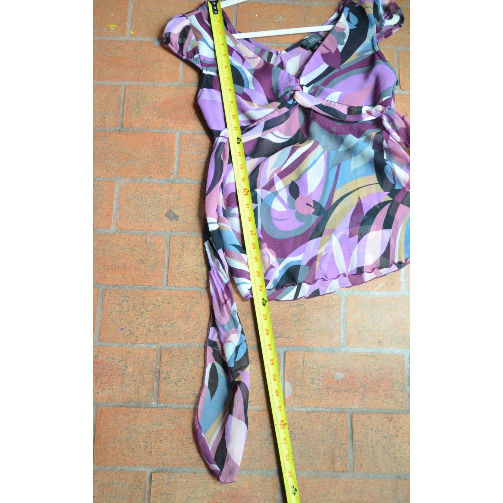 Vintage Y2K Iz Byer California Top Purple Abstract Print- M