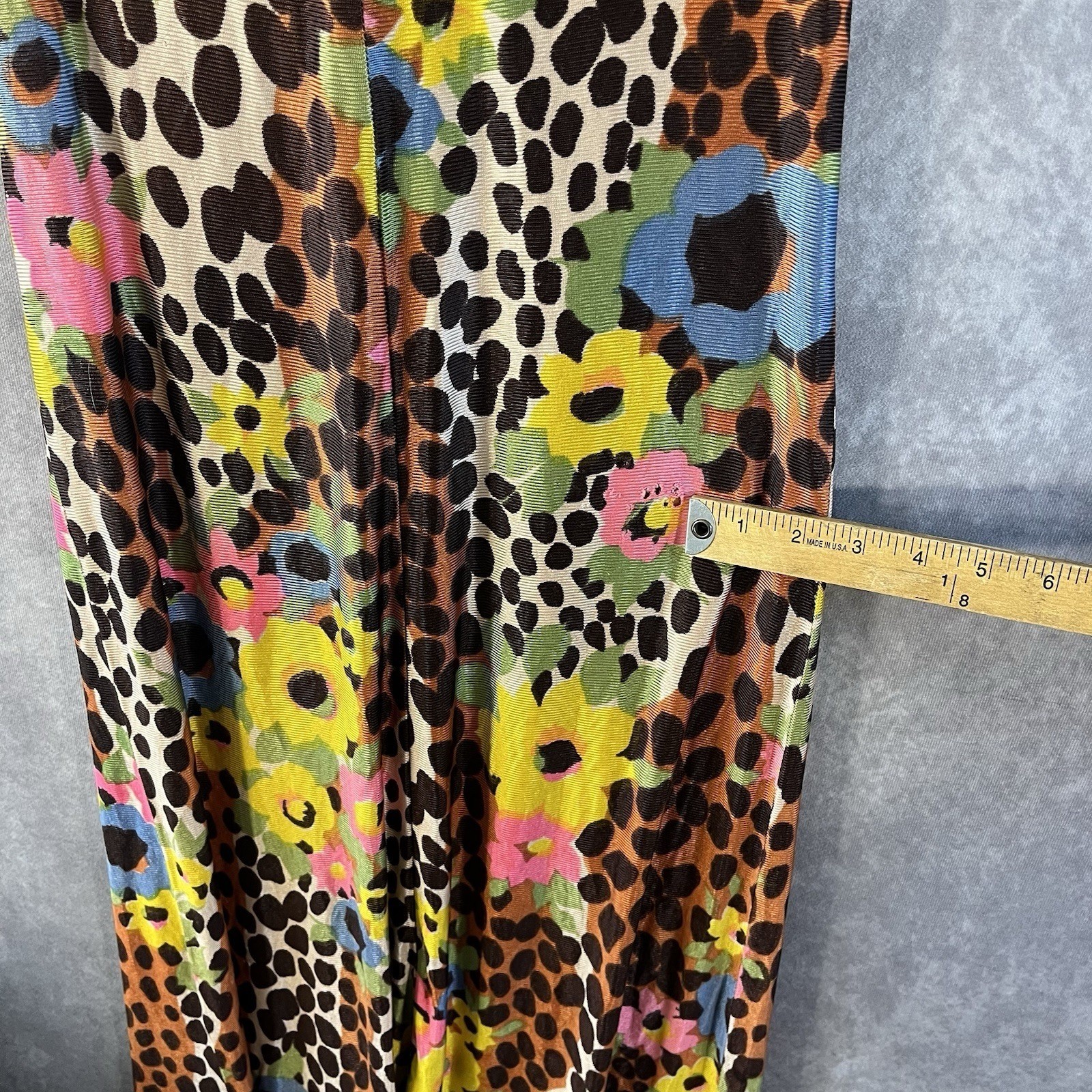Vintage Indorables Midi Dress Womens M / L Animal Print Floral 60s *See Descrip*