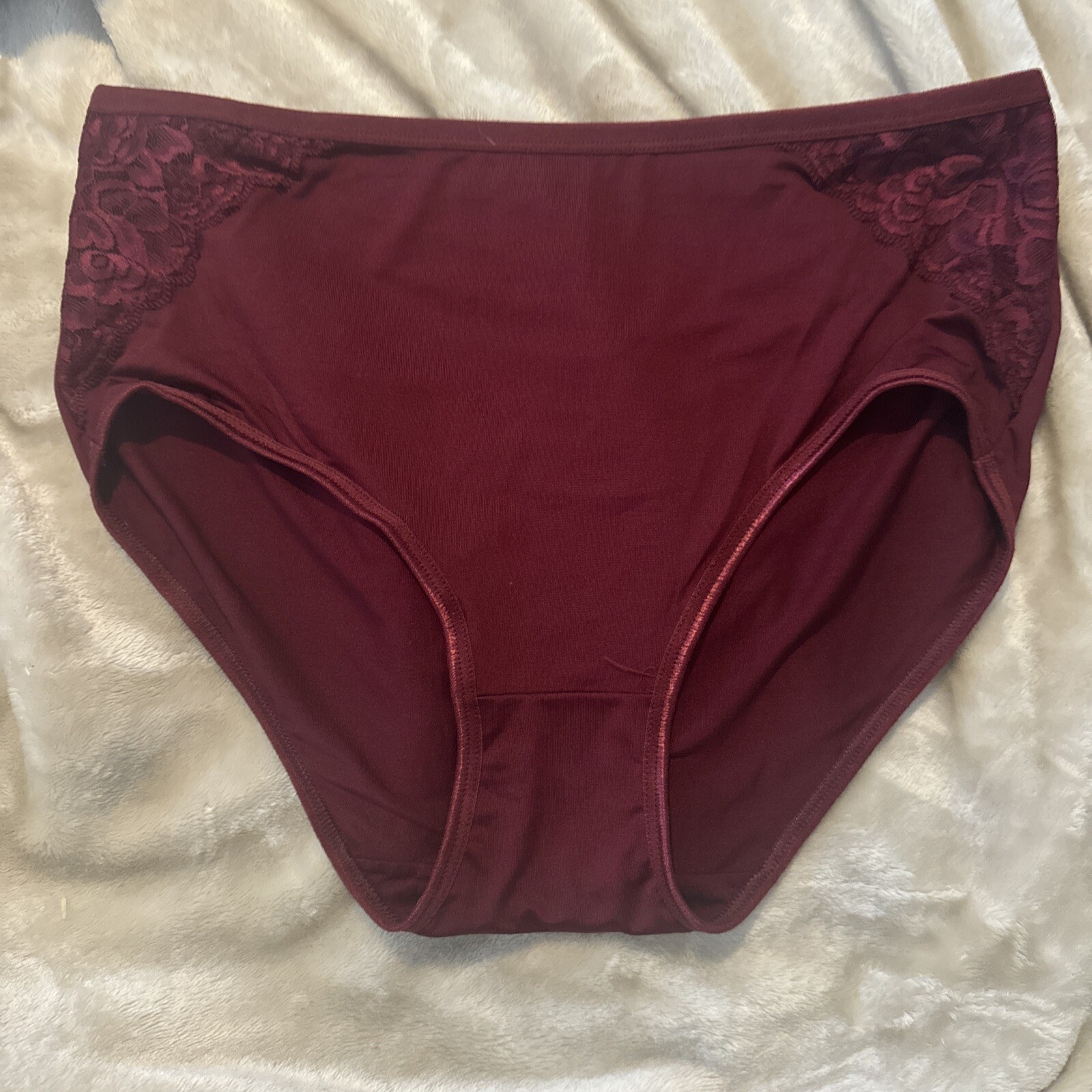 Vintage KATHY IRELAND polyester, spandex, lace trim, High Cut Bikini Panties 2X