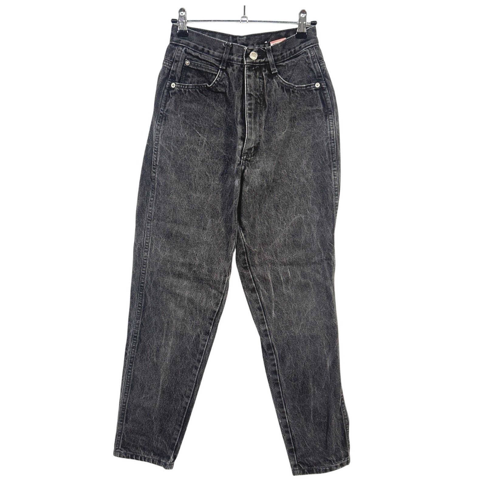 Vintage 80s PS Gitano Mom Jeans 6 High Waist Charcoal Acid Wash Tapered Grunge