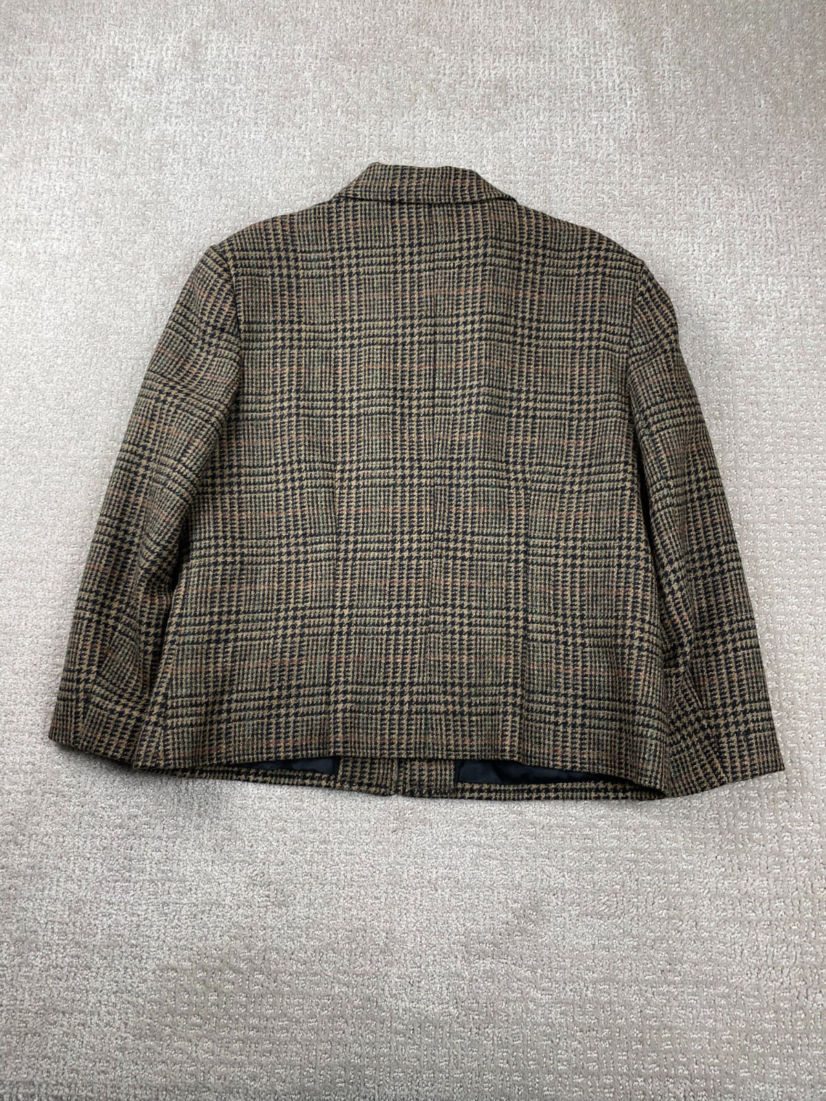 Vintage 80s Breeches Jacket Womens 14 Glen Plaid Houndstooth Wool Cropped Riding