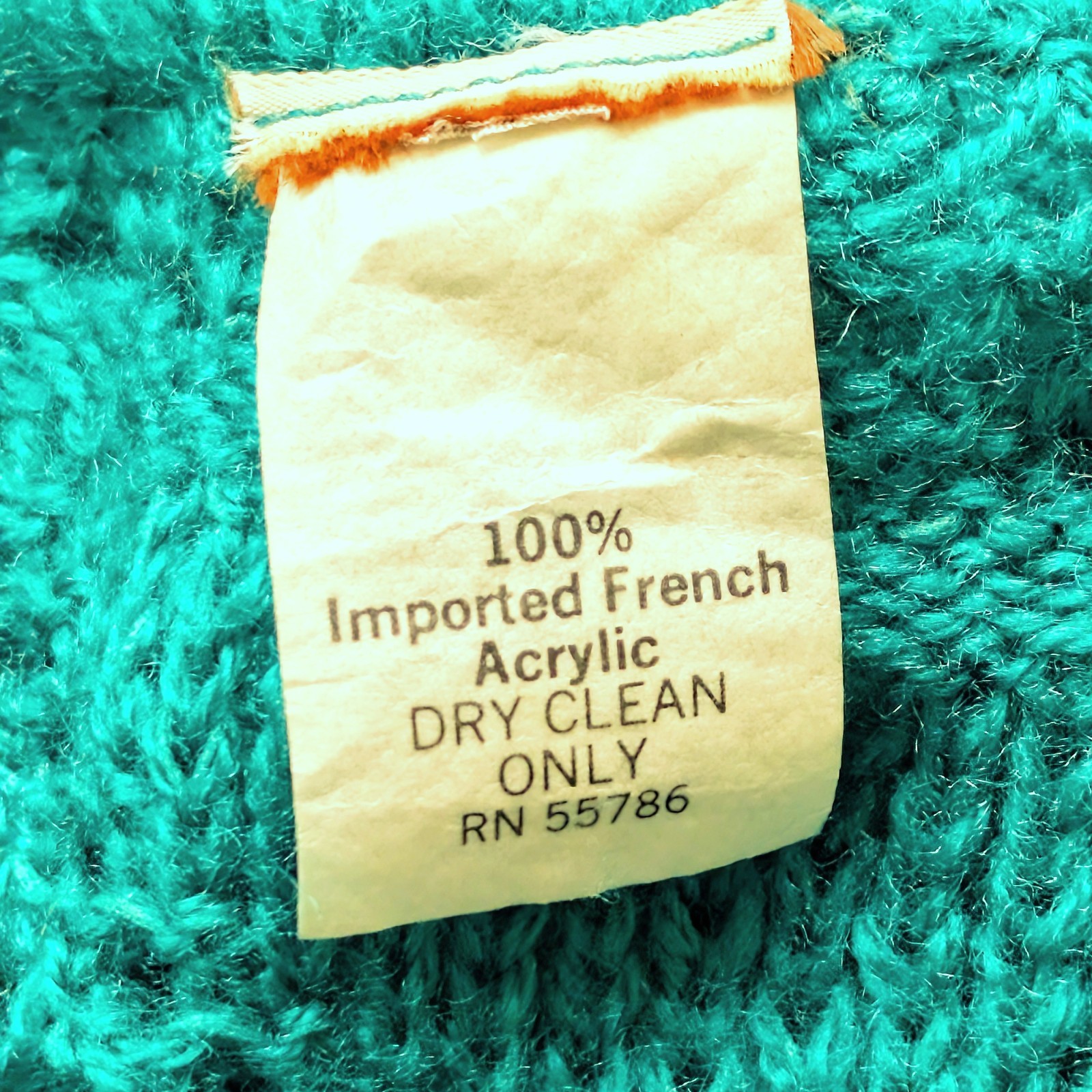 VTG Green S/M Green 2pc Set Skirt Eyelet Crochet Knit Sweater French Acrylic EUC