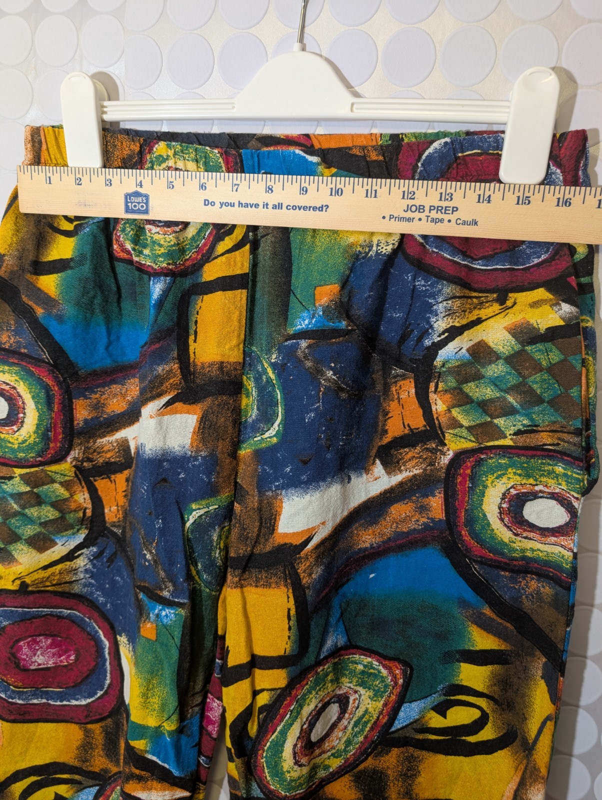Vtg 80s 90s Abstract Art Pants Harem Slouchy Multicolor Tulip Cuff Geometric…