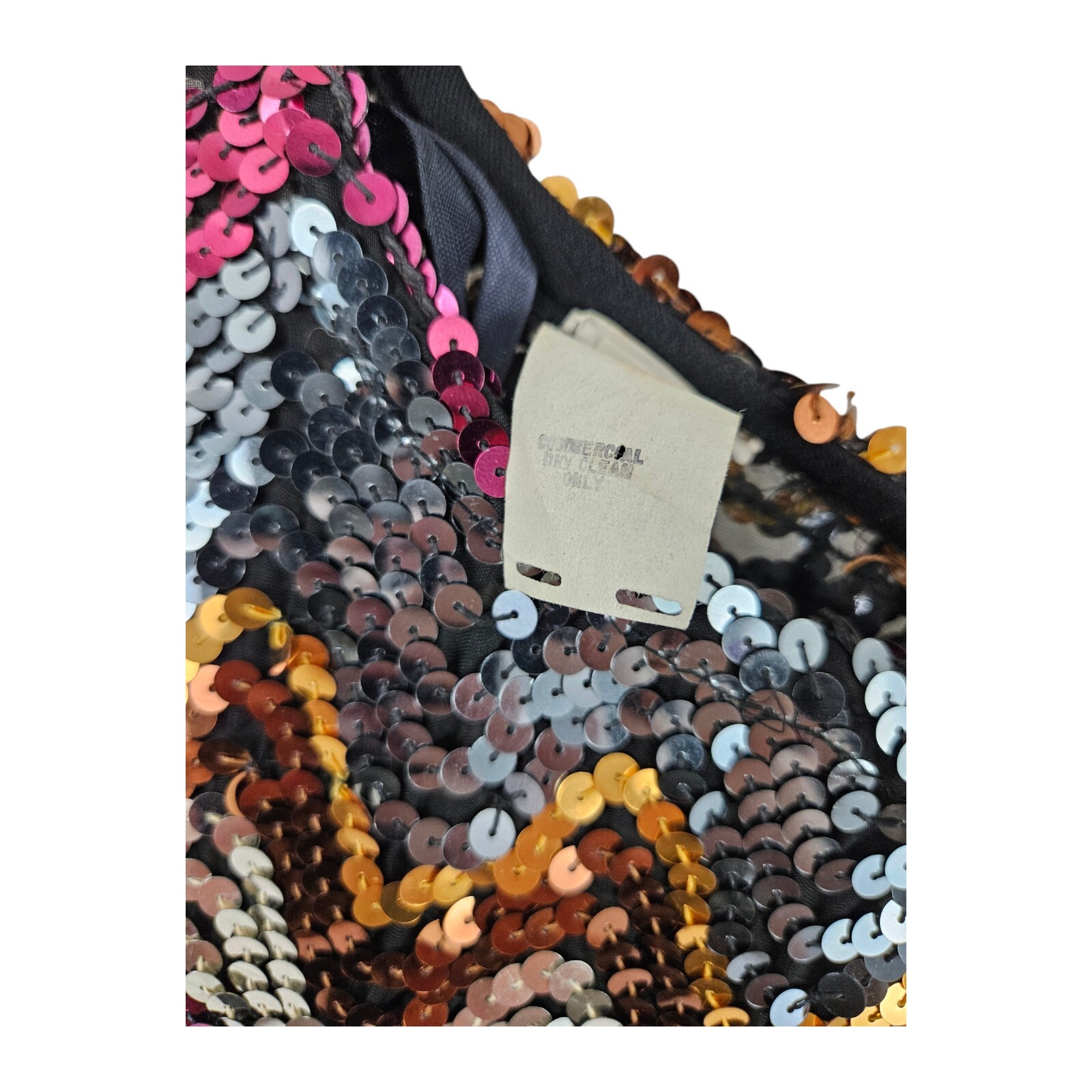 1970’s Disco Sequin Blouse Top Shirt Zig Zag Size 10 Mob Wife Glam Party Vintage