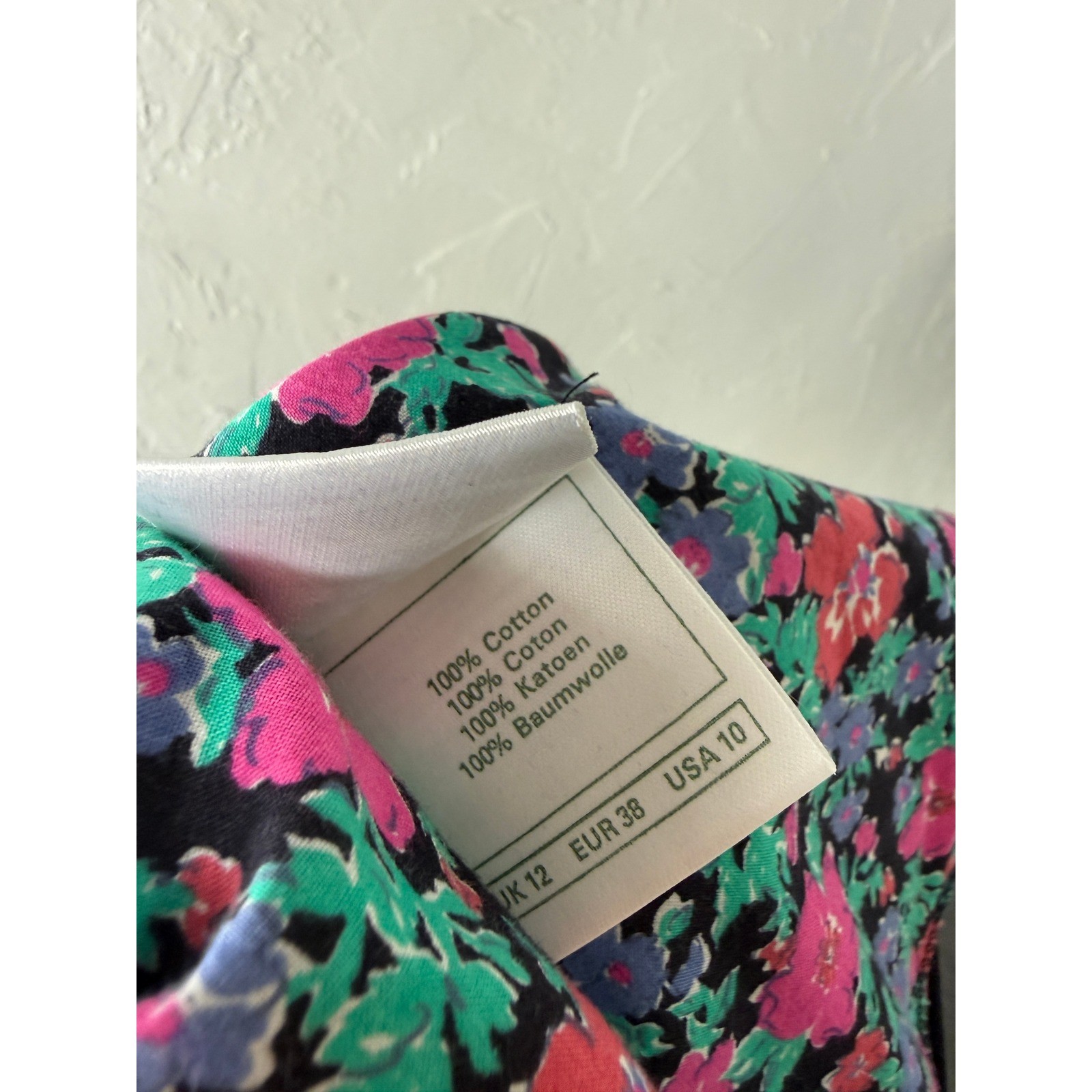 Vintage Laura Ashley Women’s Dress UK 12 US 10 Cotton Floral Button Zip J18