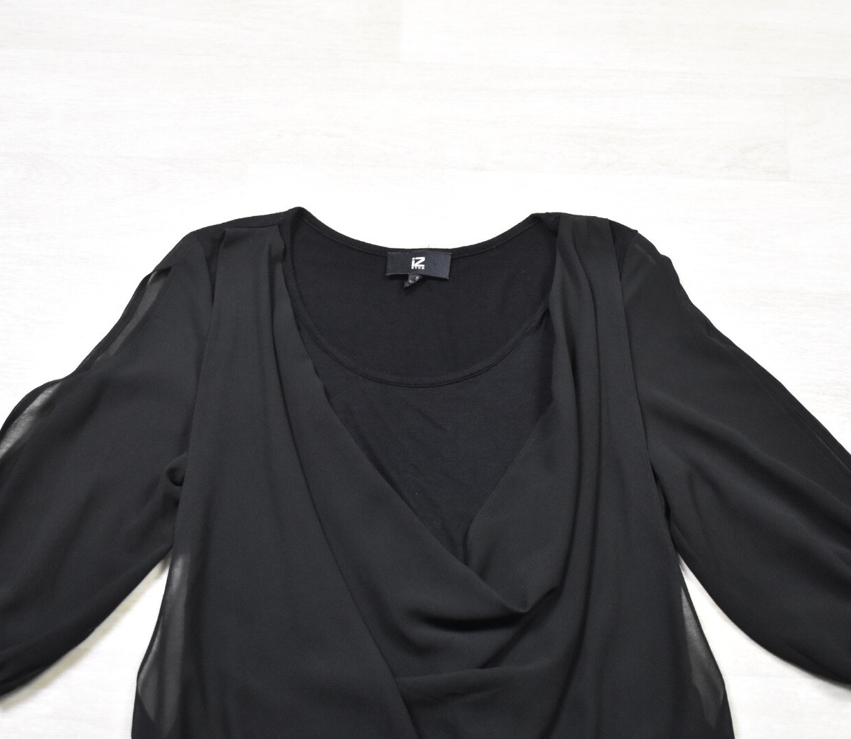Y2K IZ Byer Drape Cowl Neck Slinky Blouse „Going Out” Top Size Small VTG