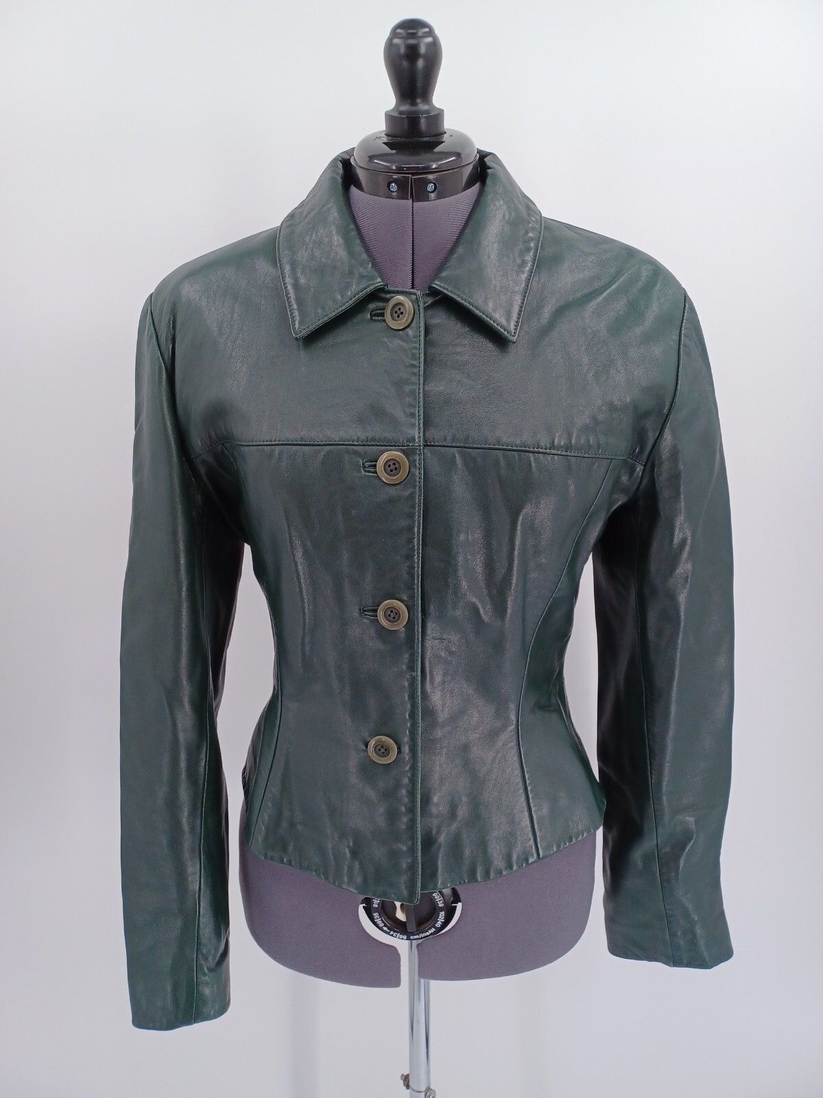 Vintage 80s Michael Hoban North Beach Leather Deep Green Jacket Size 9/10