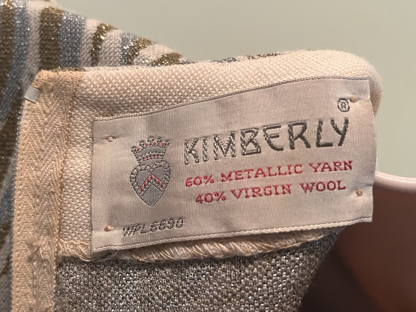 Vintage Kimberly Mid-century 1960’s Metallic Yarn Wool Dress