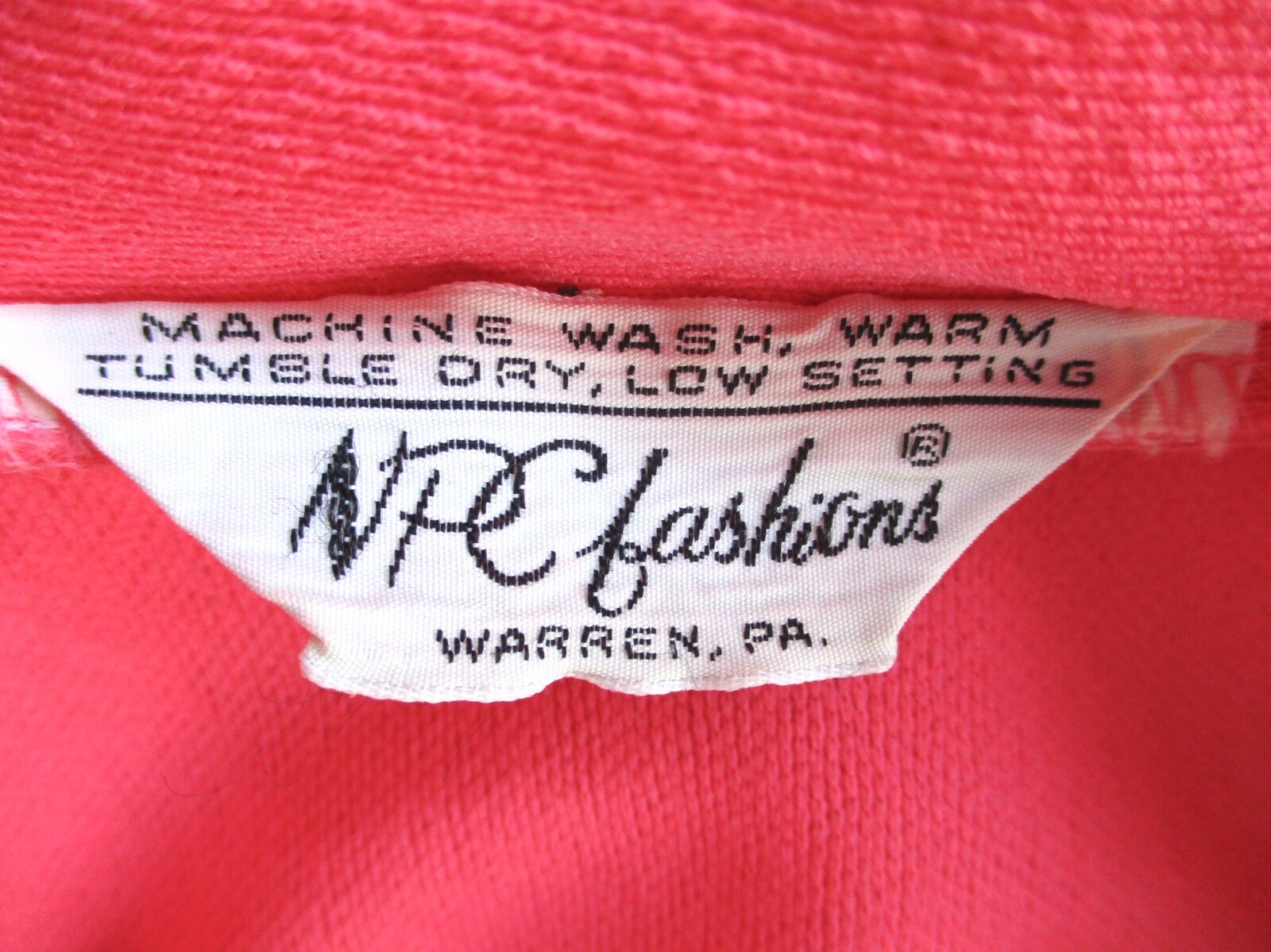 Vtg 70s Pink Textured Poly Knit Button Blouse Leisure Western Secretary Top M/L