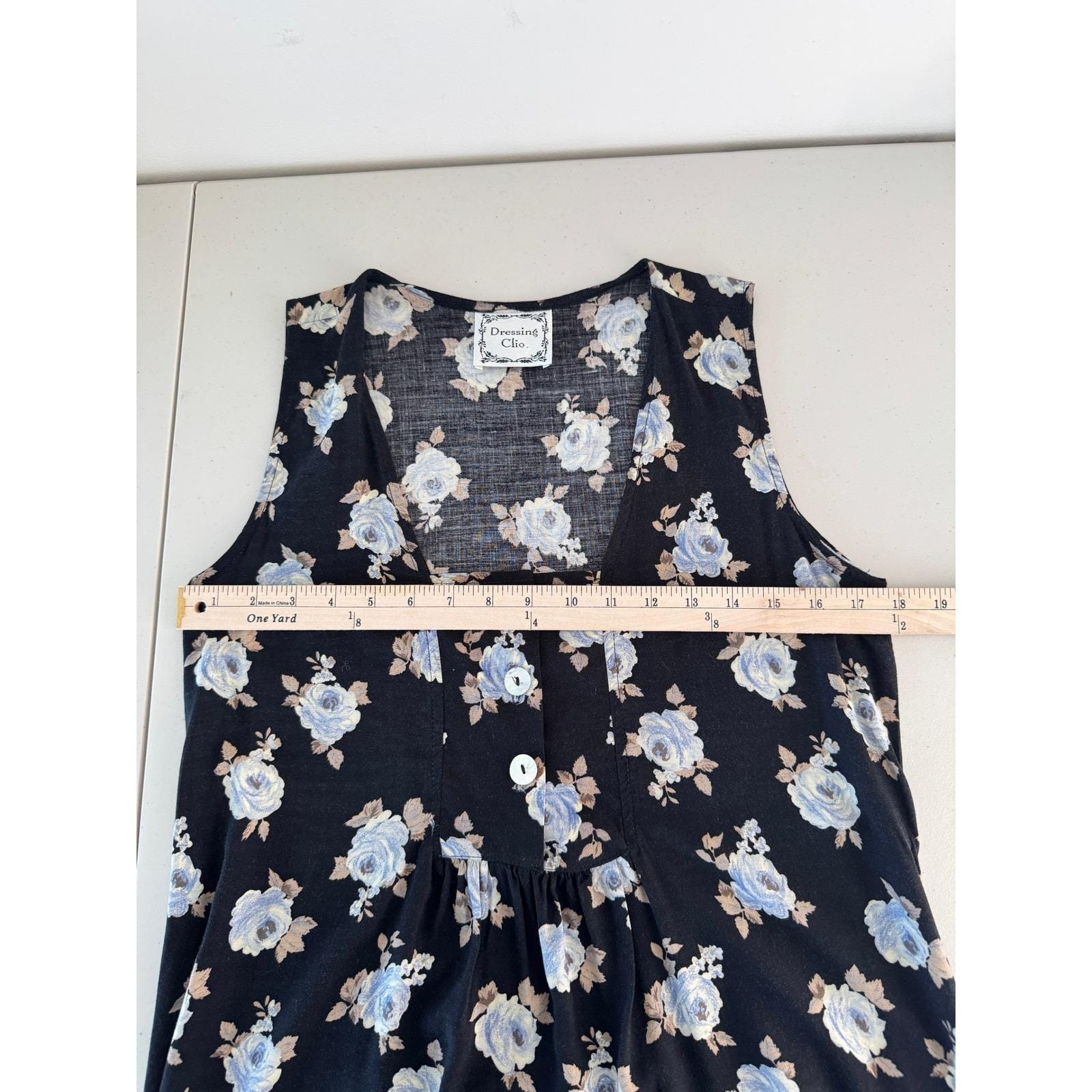 Vintage Dressing Clio Maxi Dress M Floral Sleeveless 90s Minimalist Cottagecore