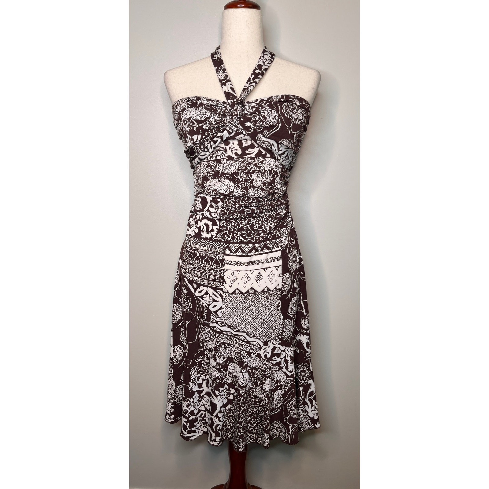 2000s Y2K Ruby Rox Hawaiian Fairy Whimsigoth Babydoll Patchwork Halter Dress M