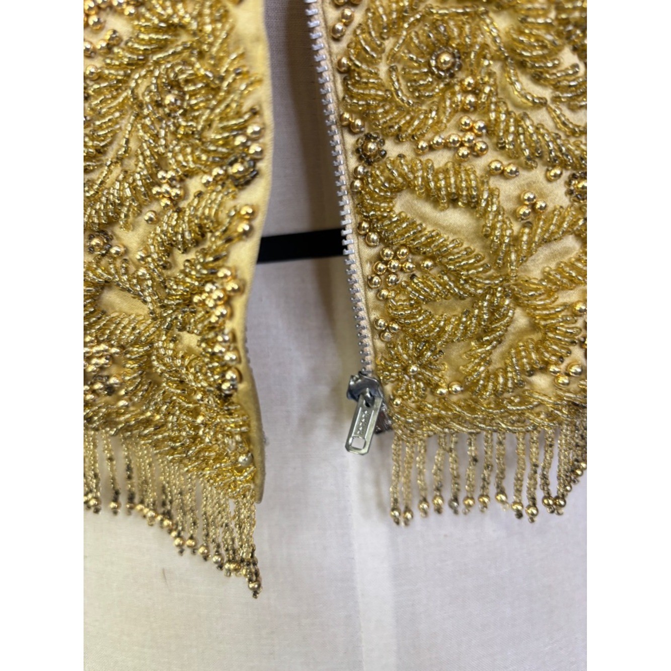 Vintage 60’s Heavy Gold Sequin and Bead Embellished Top with Bead Tassels