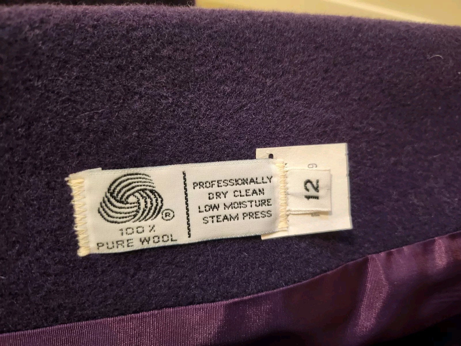 Vintage Purple Made In USA 100% Wool Swing Princess Coat, Sz 12