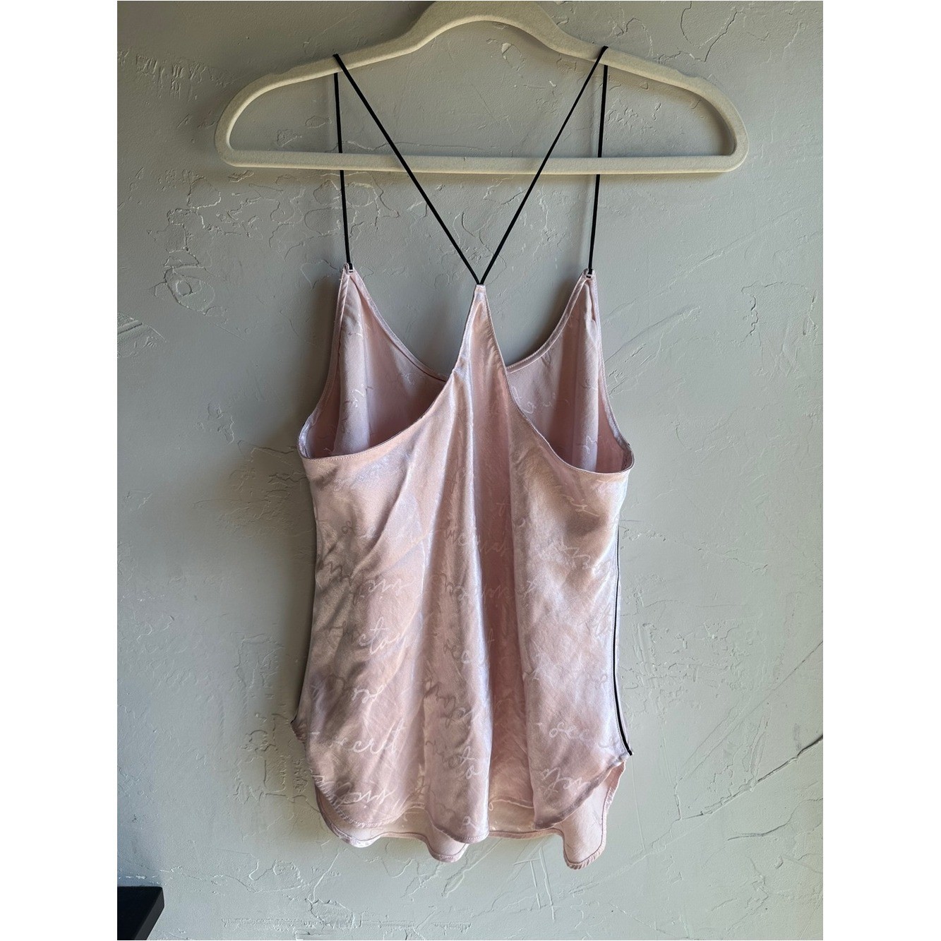 Victoria’s Secret Pink Satin Script Cami Coquette Balletcore Loungewear Tank L