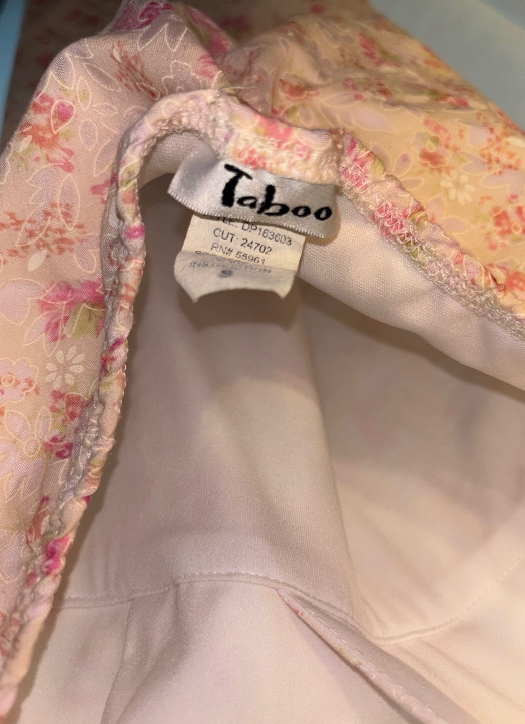 2 Vintage Taboo Brand Dresses One WAVY blue And One Cram With Pinkish Flowers