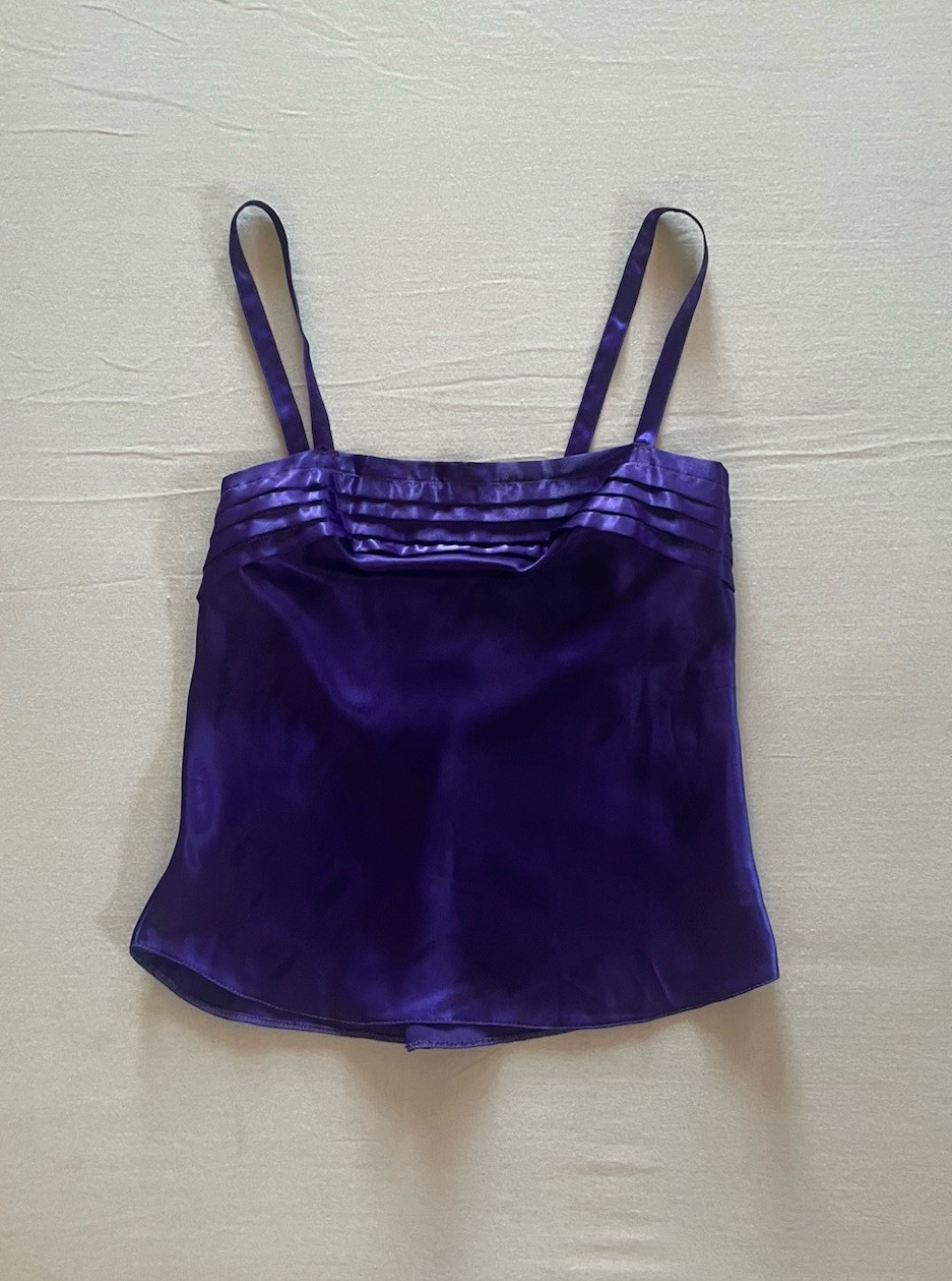Lucie Ann II Vintage Purple Camisole Tank Top 1980s-90s Made in USA Lightweight