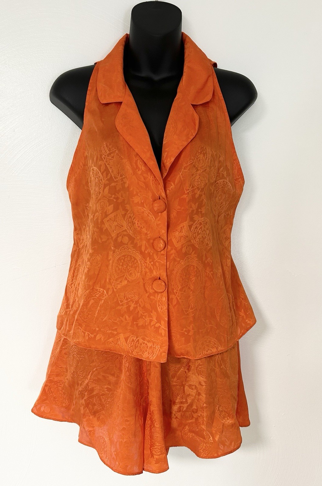 Victorias Secret Shorts Sleep Set Small Lounge Orange Vintage Gold Label 90’s