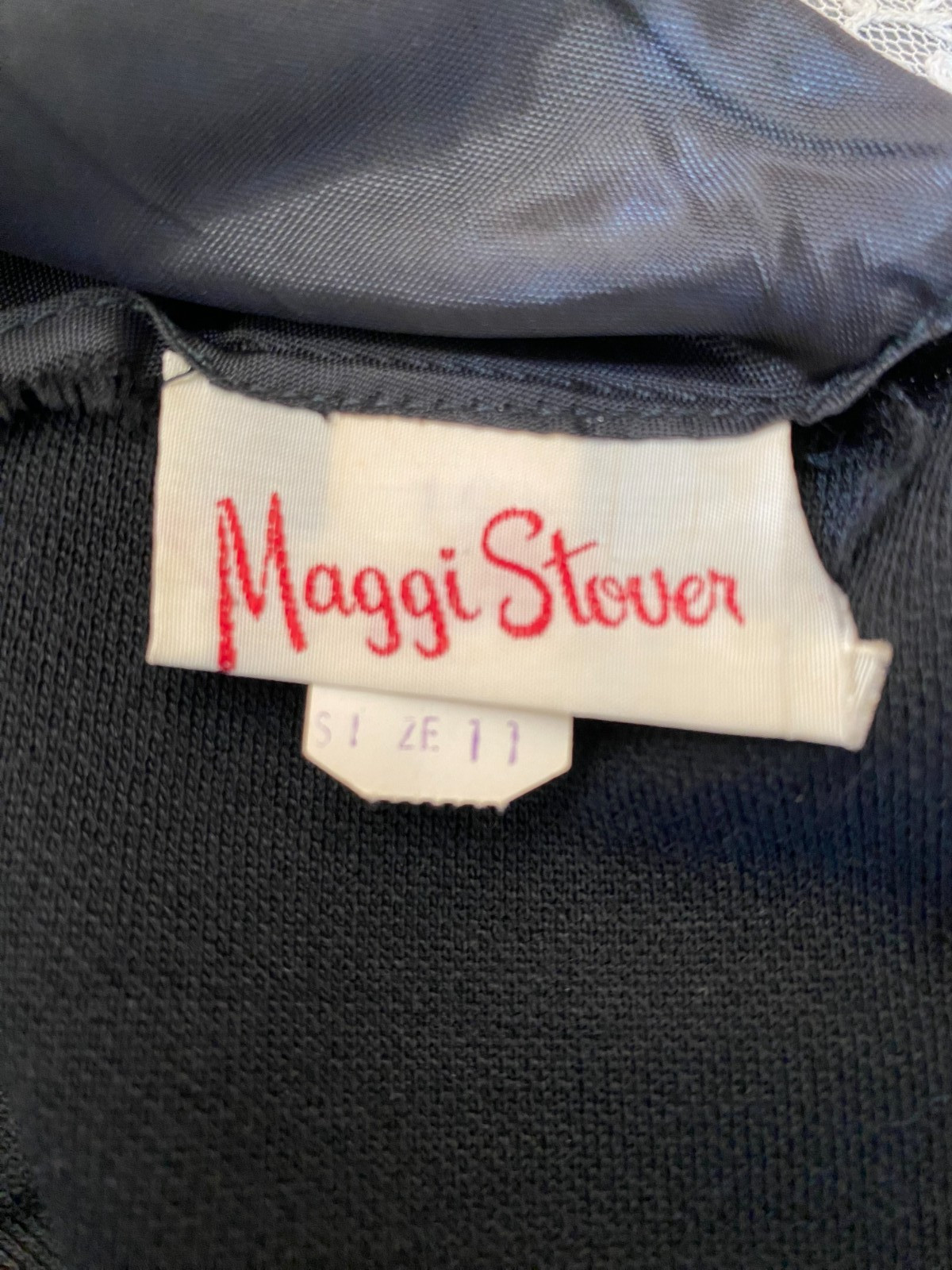 Vintage Maggi Stover „Flame” Little Black Knit Dress Unlined READ For SIZE