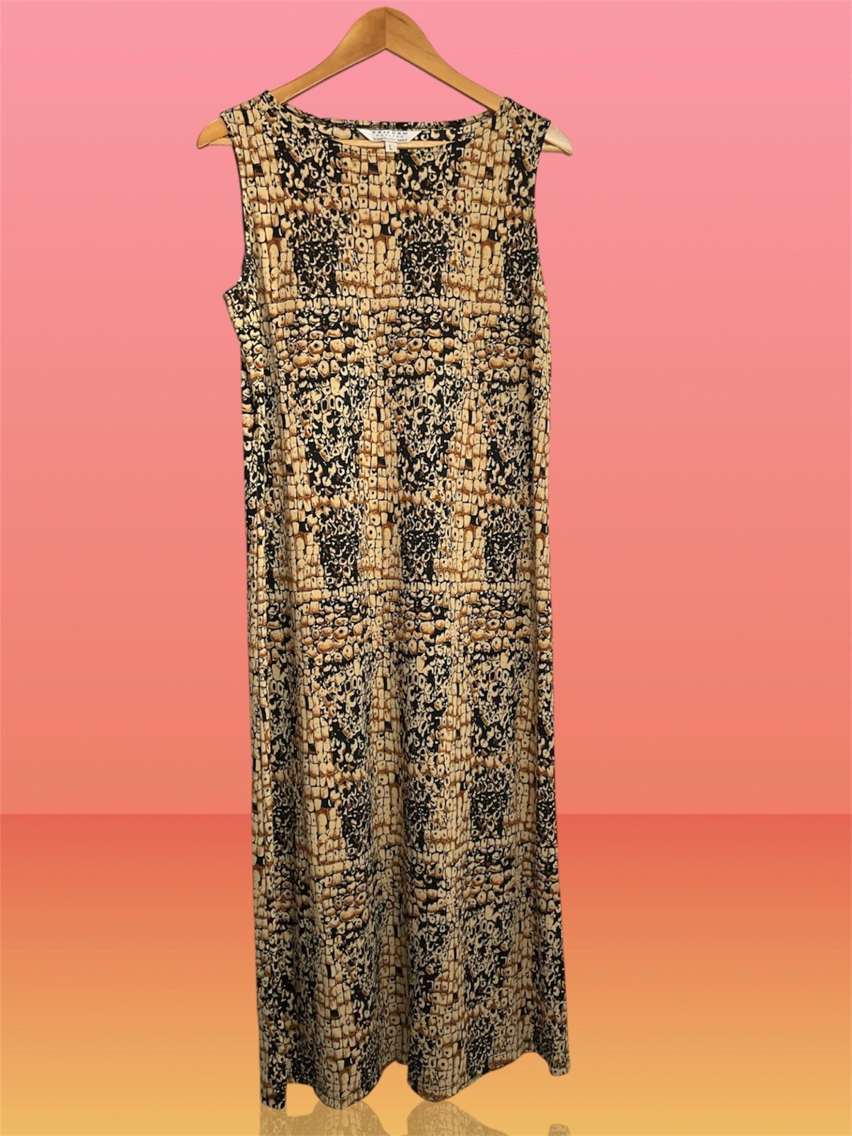 Vintage Y2K UNIFORM John Paul Richard Maxi Animal Print Dress