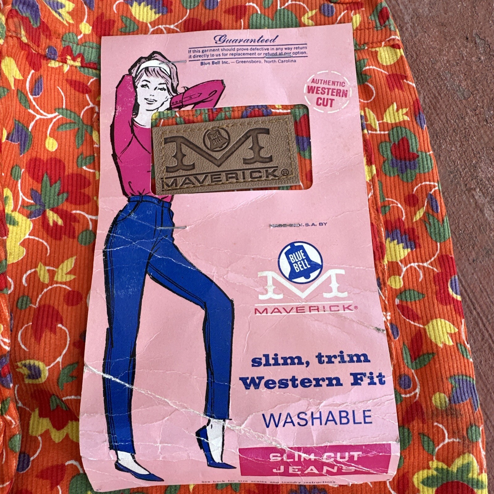 VTG NOS ‘70s Maverick Blue Bell Corduroy Hippie Mod Girls size 12 deadstock Tags