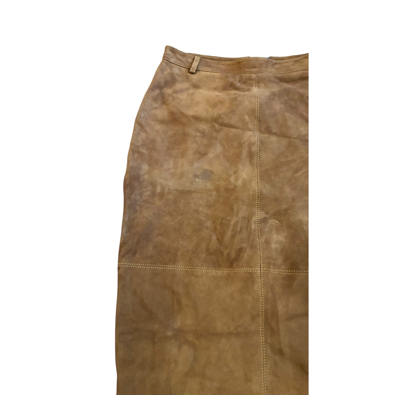 Retrofete Marcella Suede Leather Skirt in Cinnamon Size Medium $528