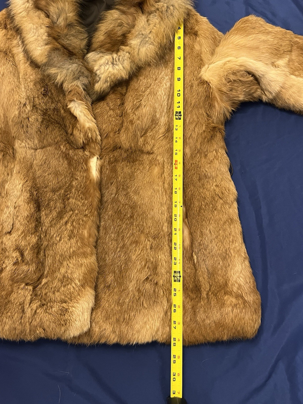 Vintage Real Fox Fur Coat Brown Red Hollywood Glam Mobwife Size Medium