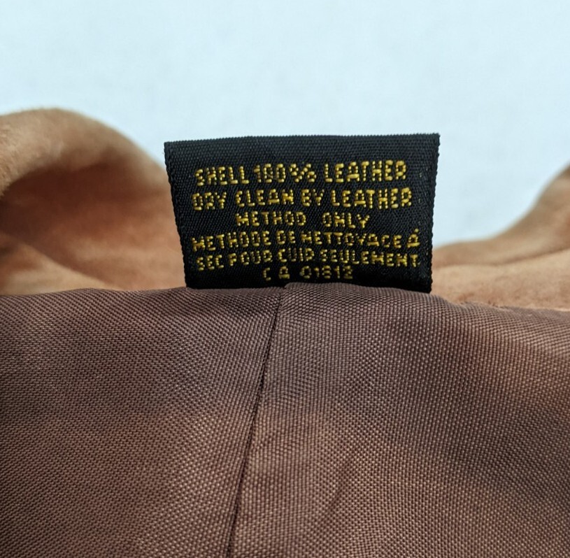 Suede Belted Peacoat 70s Brown Tan Lined Size 9/10