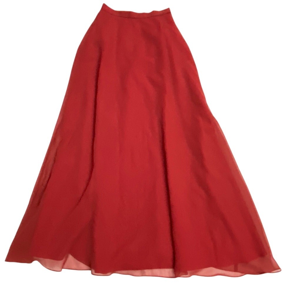 Michaelangelo Vintage Skirt Size 2 Red Flowy Sheer 90s Y2K Gothic Maxi Fairy