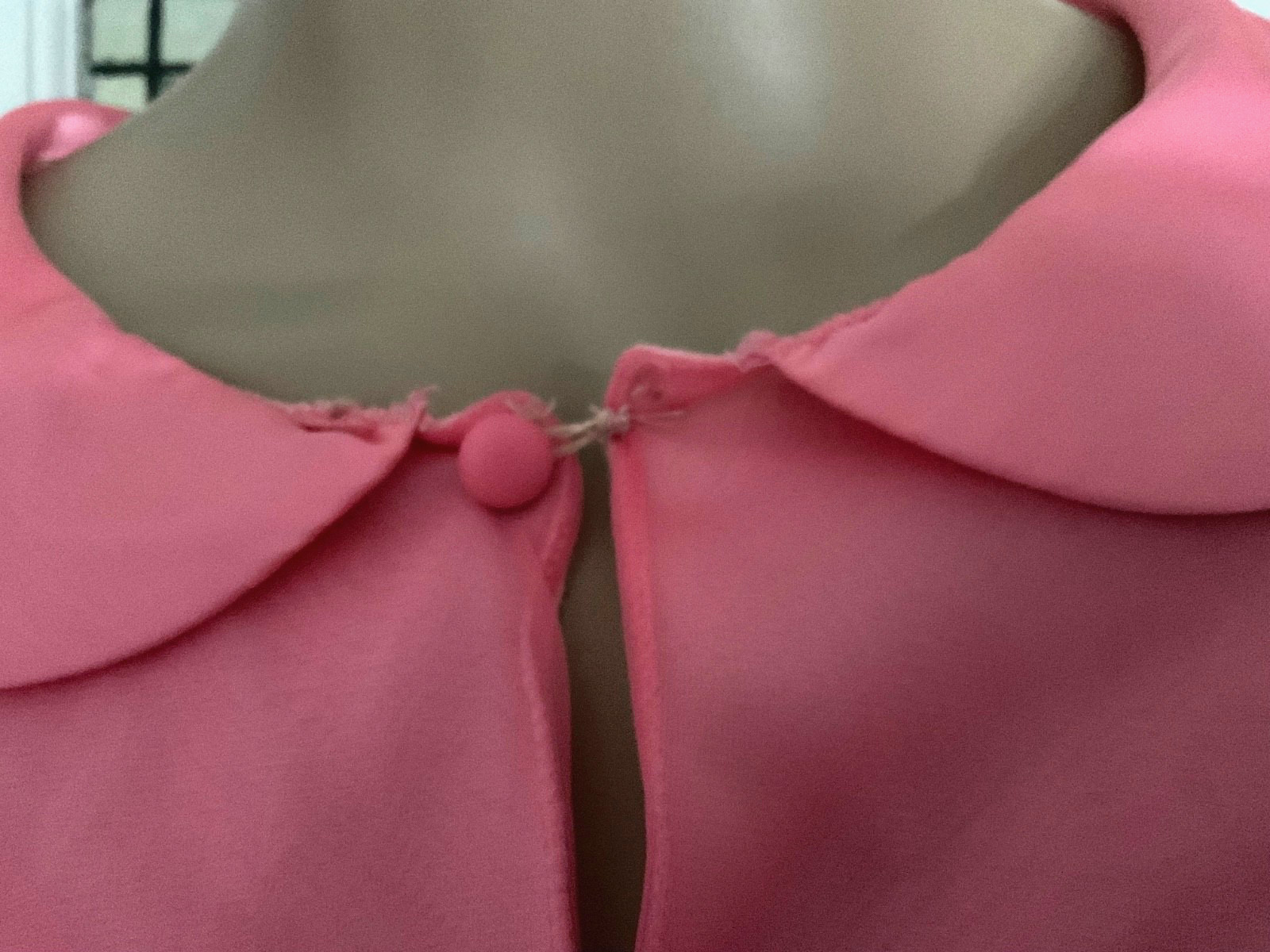 Vintage Robe Dressing Gown Double Layer Sheer Pink Nylon Chiffon Peignoir Robe M