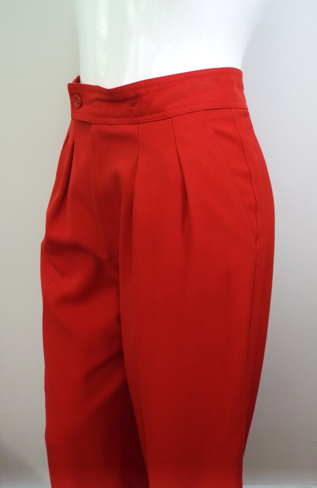 VTG 1970 Yves Saint Laurent Rive Gauche Red Wool Pants YSL Wide Leg Trousers USA