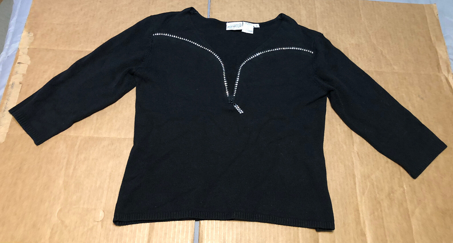 Vintage NEWPORT NEWS JEANOLOGY Womens Top Rhinestone Zip – Size XL* runs small