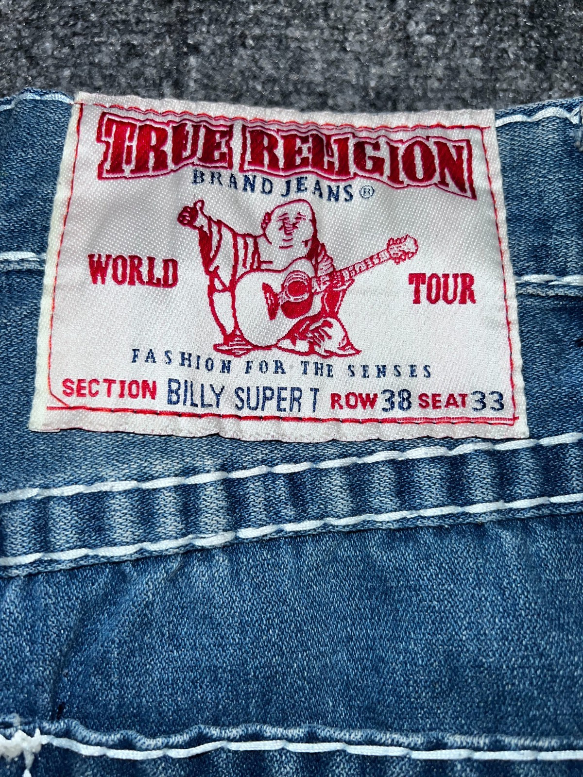 True Religion Billy Super T Jeans Womens 28X30 USA Made Y2K Dark Wash