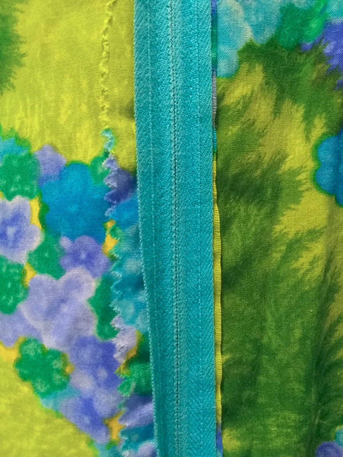 Vintage 1960’s Liberty House Hawaii Maxi Muumuu w/ Blue Velvet Accents-Pre-owned