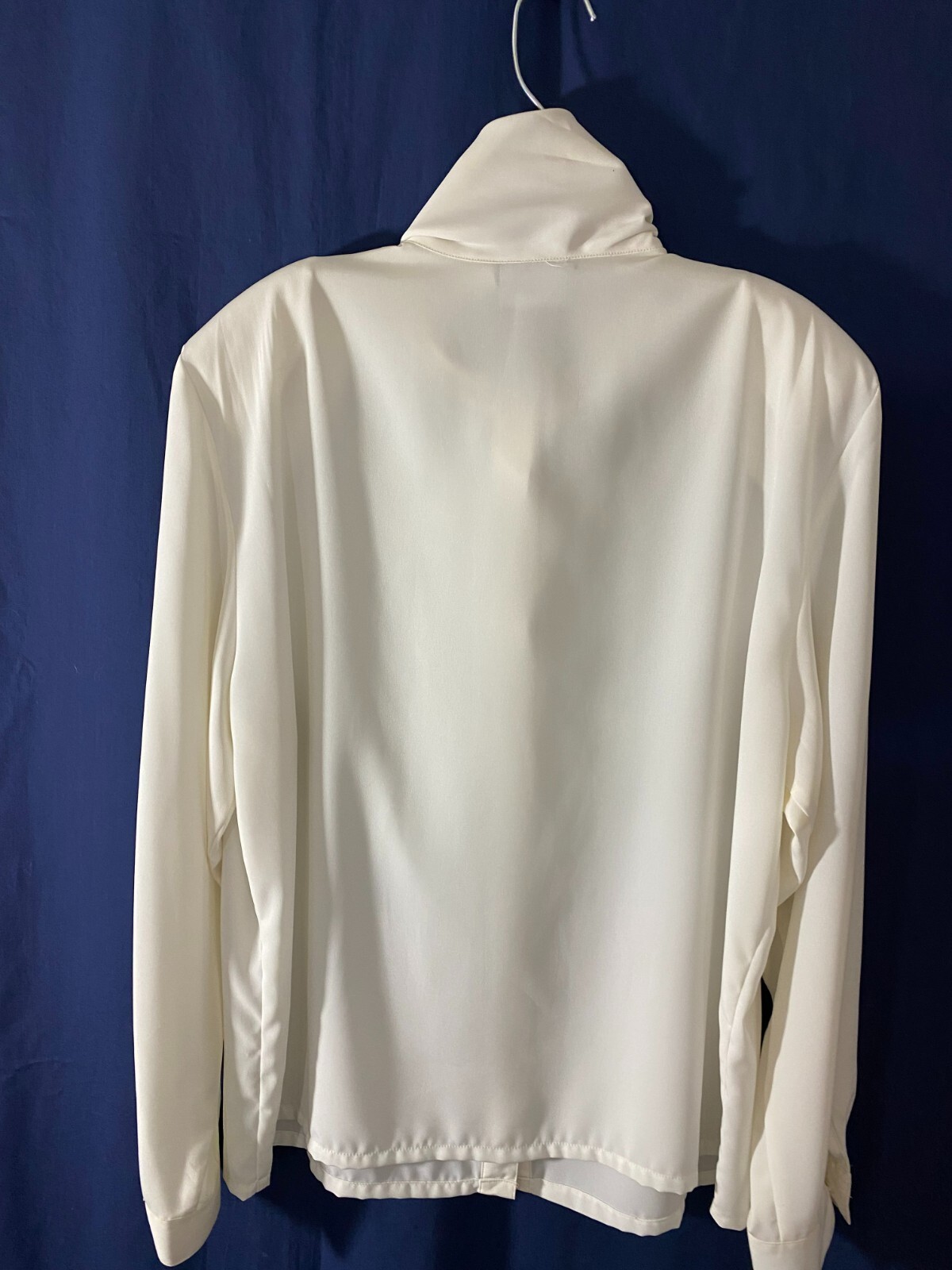 1980’s Beaded Blouse-Koret Petites -PM-White-High Collar-VICTORIAN LOOK- SALE