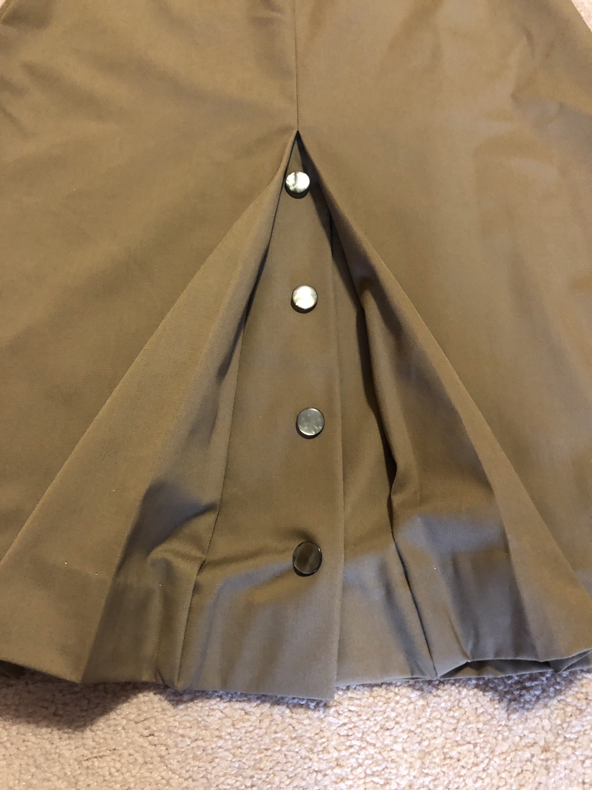 Vintage The Golden Daffodil brown A-line skirt with buttons size 6 {XS-S} NEW