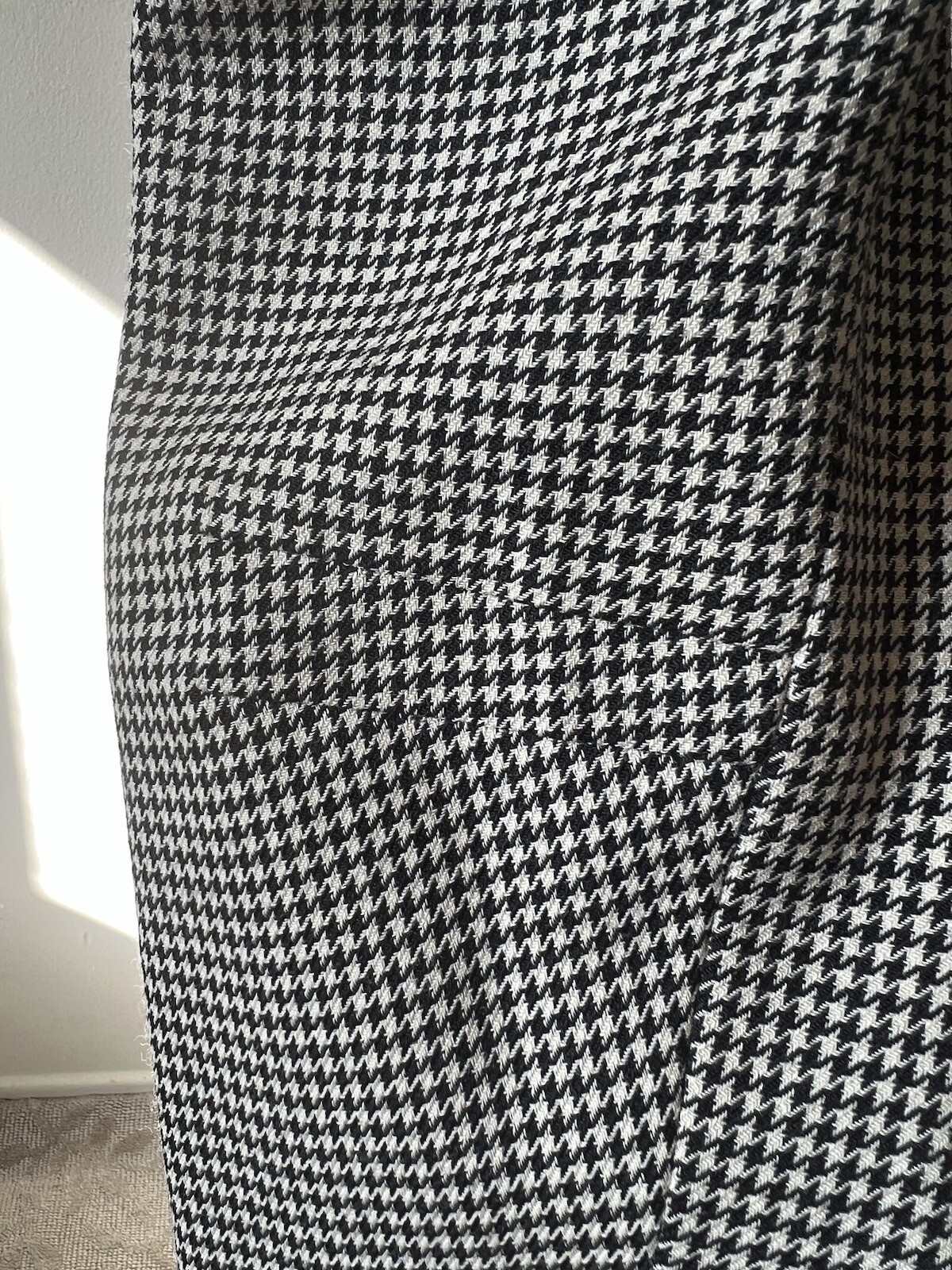 Vintage Norma Kamali 80’s Women’s Jacket Blazer Black White Houndstooth Velvet