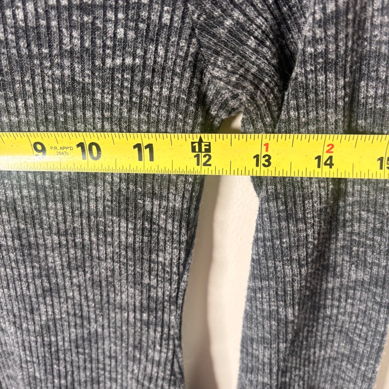 Abercrombie & Fitch Tunic Shirt Sz XS 90s Bell Sleeve Ribbed Gray Heathered