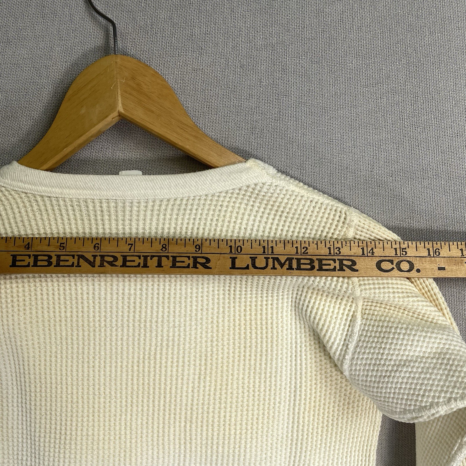 VINTAGE 50s 60s Sears Thermal T Shirt Womens Size Medium Waffle Knit Cotton Flaw