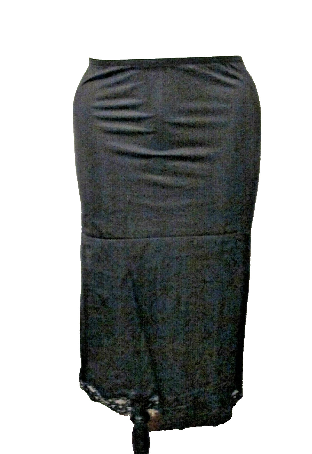 60’s Greenco Maid All Nylon Tricot Lace Trim Half Slip Petticoat L/7 USA made