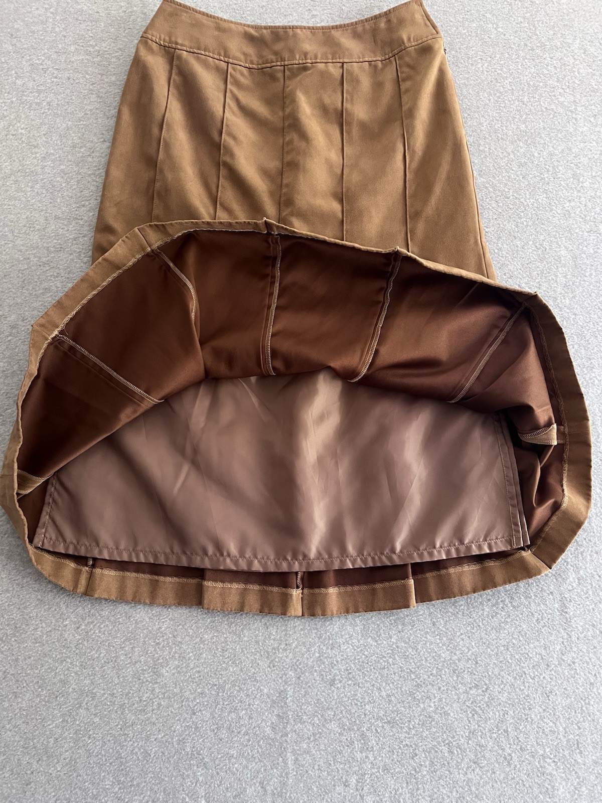 Vintage A. V. V Michel Klein Mermaid Skirt 36 Japan Import 25W Brown Suede Feel