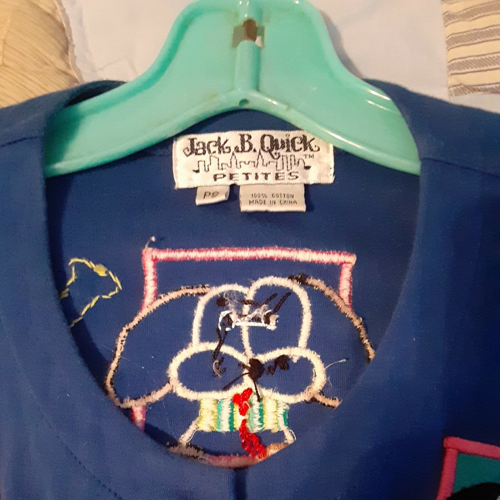 Jack B. Quick Sweater with Embellished Dog Appliques, Petite Small