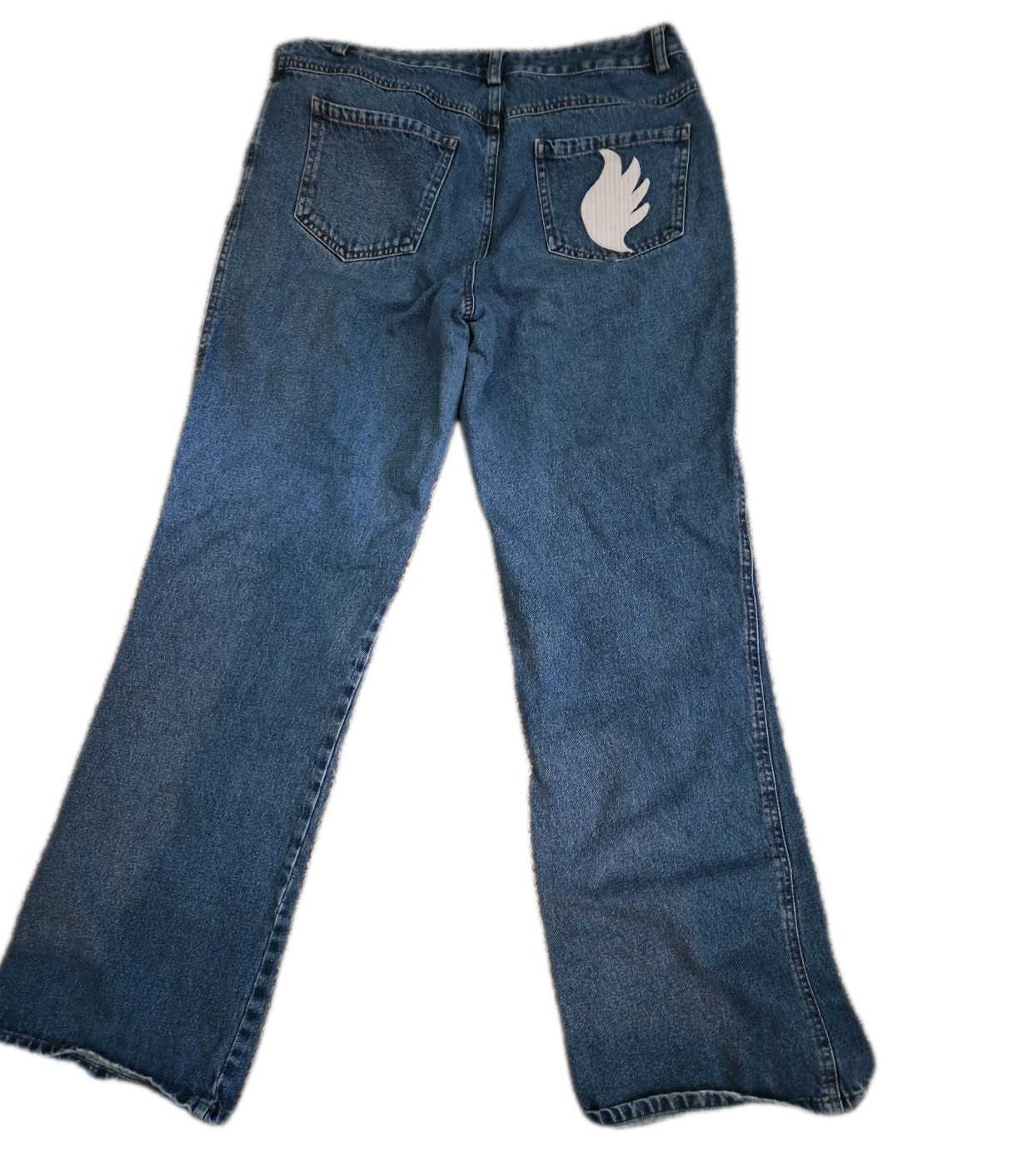 Vintage Forenza High-waisted Wide-leg Blue Jeans.