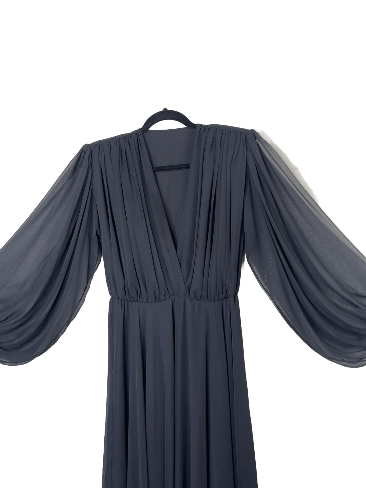 Vintage William Pearson designer dress Black Chiffon Goddess Sheer size 8