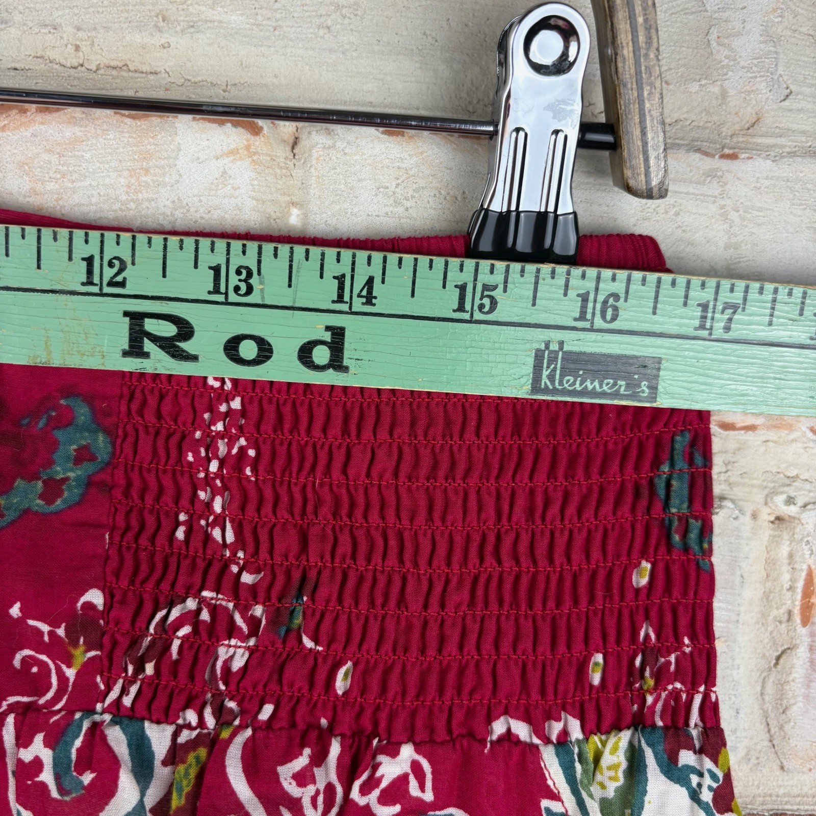Lucky Brand Smocked Boho Y2K Mini Skirt M Pink Paisley Cotton Summer Cottagecore