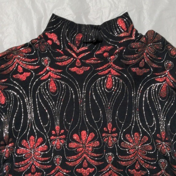 1849 Authentic Ranchwear Vtg Glitter Floral Whimsygoth Long Sleeve Western Shirt
