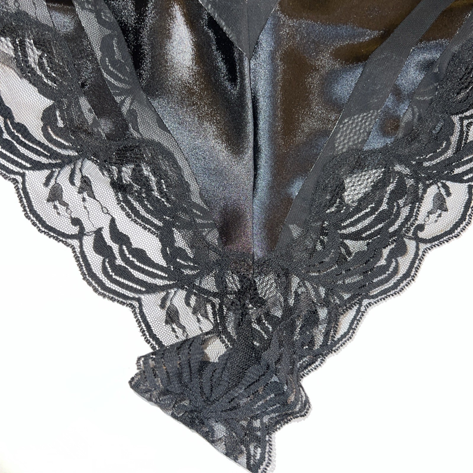 Vtg Maidenform Chantilly Panties Black Lace Trim Women’s Sz 7 A La Carte 93612