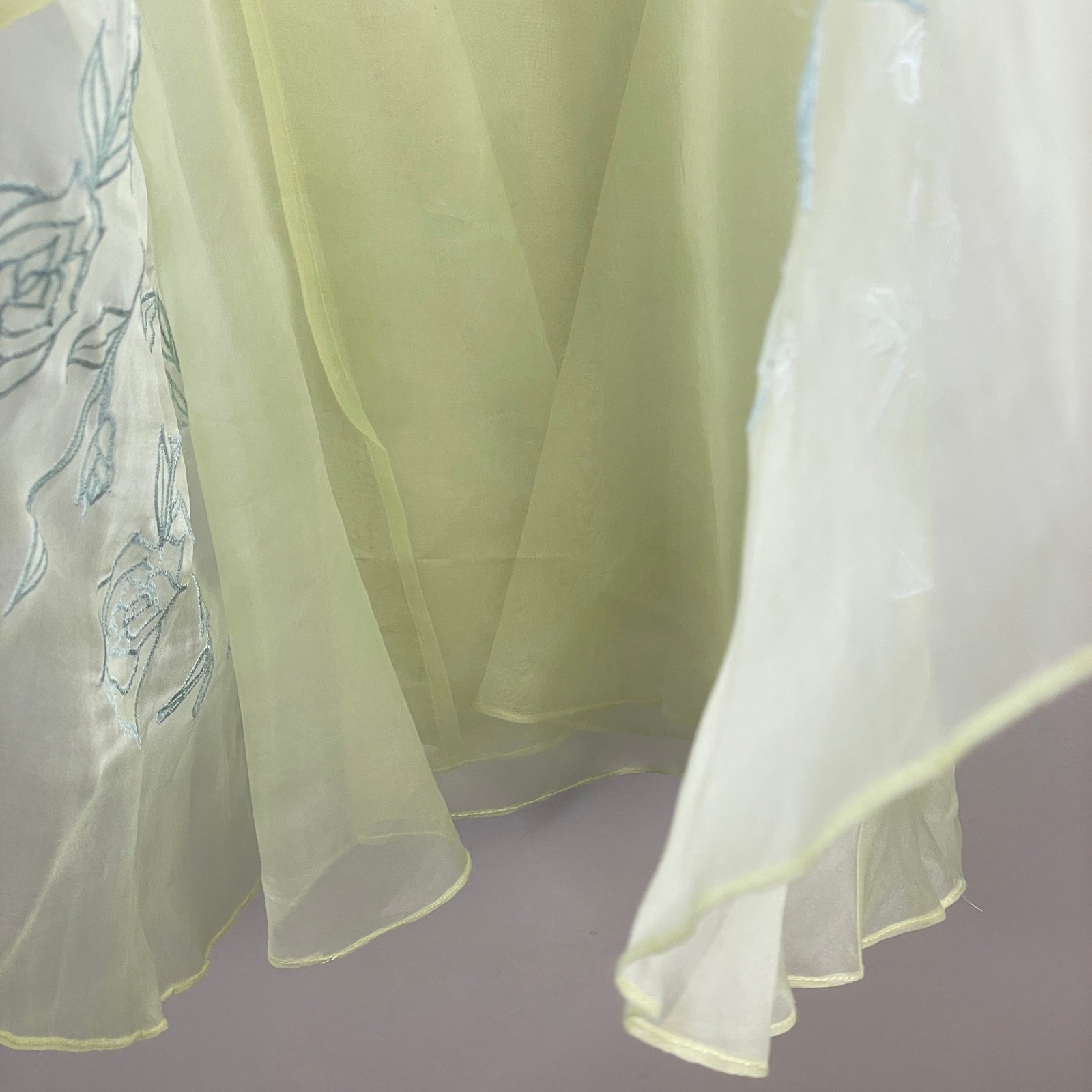 Vintage Watters & Watters Silk Tea Party Dress 10 Ethereal Embroidered Cocktail