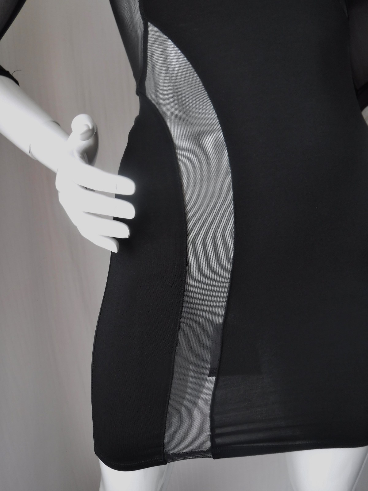 VTG FREDERICKS of HOLLYWOOD Super Sexy!! BodyCon Mini Dress w/Sheer Mesh XS New